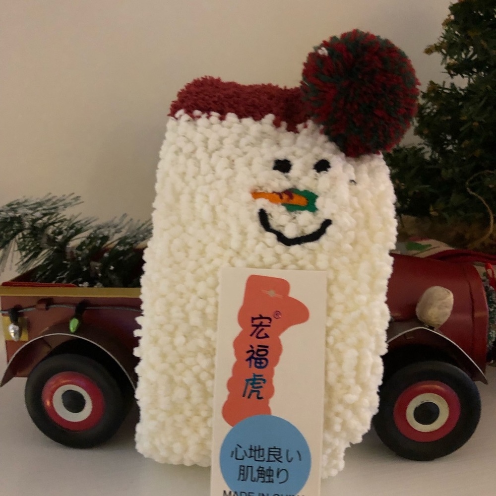 Snowman Fuzzy Socks Ornament Box